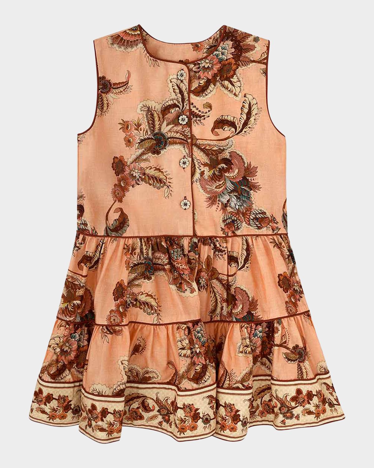 Zimmermann Girl 's Aster Sleeveless Tiered Dress, Size 1-12 | Thumbnail 3 Zimmermann Girl 's Aster Sleeveless Tiered Dress, Size 1-12 | Thumbnail 3