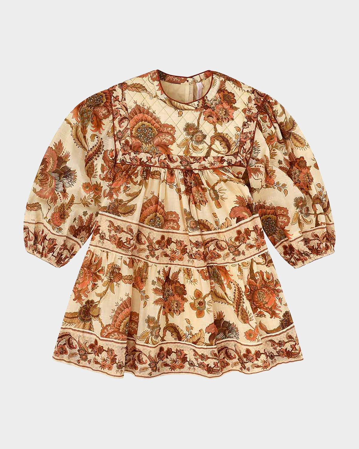 Zimmermann Girl 's Aster Quilted Dress, Size 1-12 | Thumbnail 3 Zimmermann Girl 's Aster Quilted Dress, Size 1-12 | Thumbnail 3