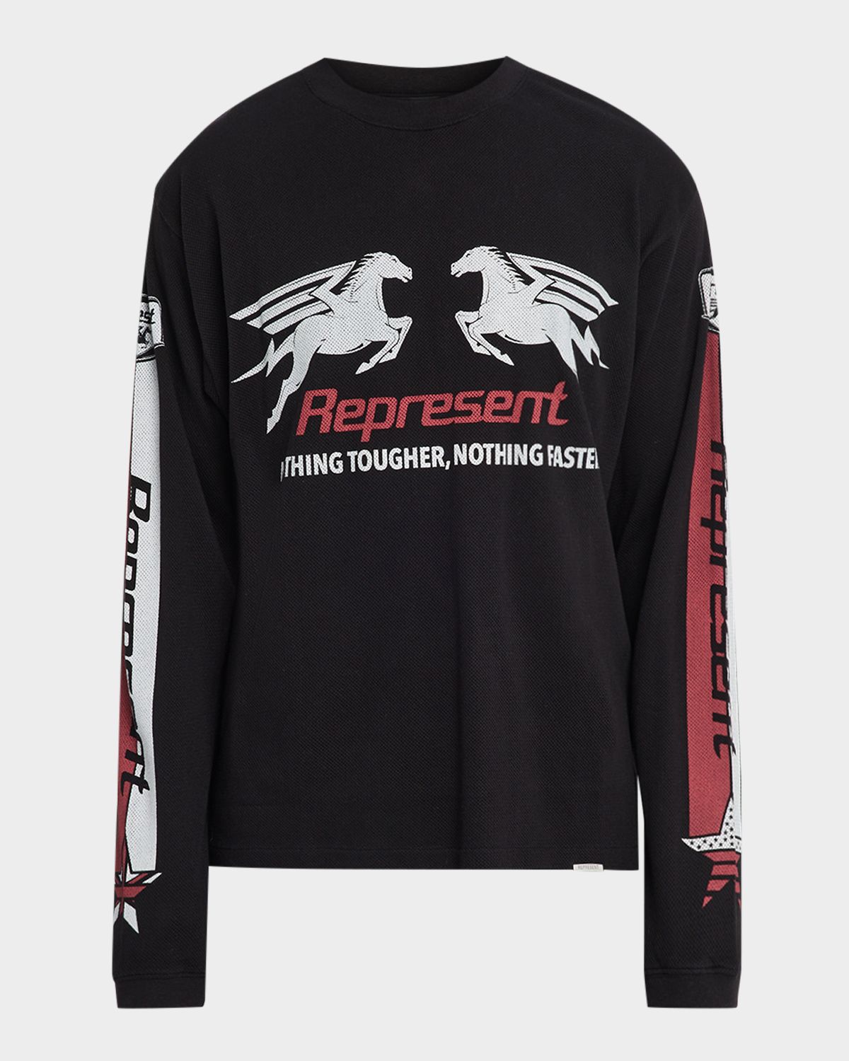 REPRESENT Men 's Mesh Pegasus Cotton Long-Sleeve T-Shirt