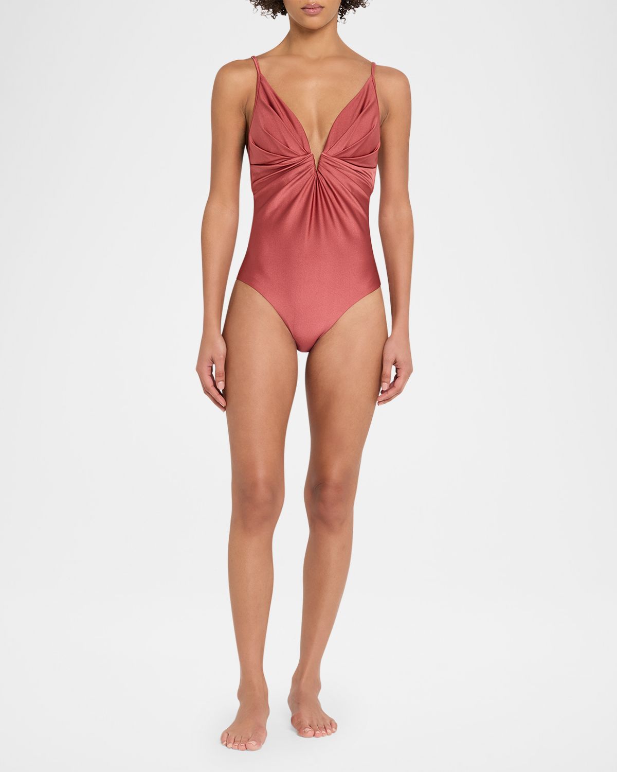 Zimmermann Solstice Tuck Plunge One-Piece Swimsuit | Thumbnail 4 Zimmermann Solstice Tuck Plunge One-Piece Swimsuit | Thumbnail 4