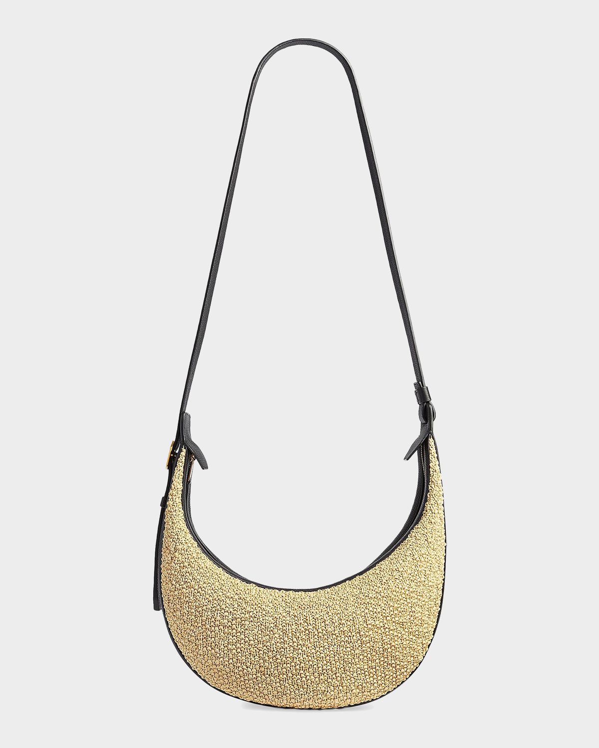 Khaite Augustina Small Raffia & Leather Crossbody Bag