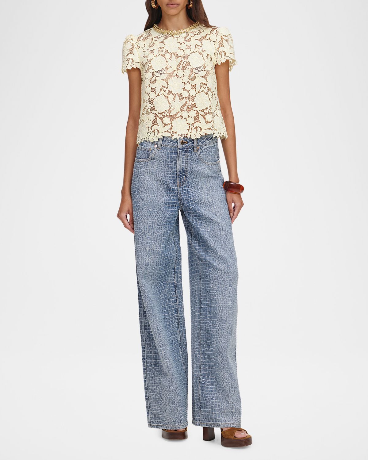 Self-Portrait Floral Lace Top