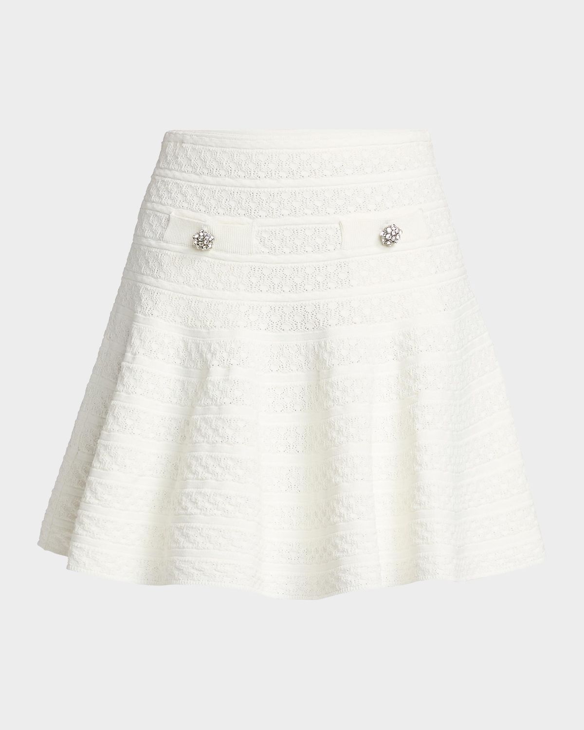 Self-Portrait Pointelle Knit Mini Skirt
