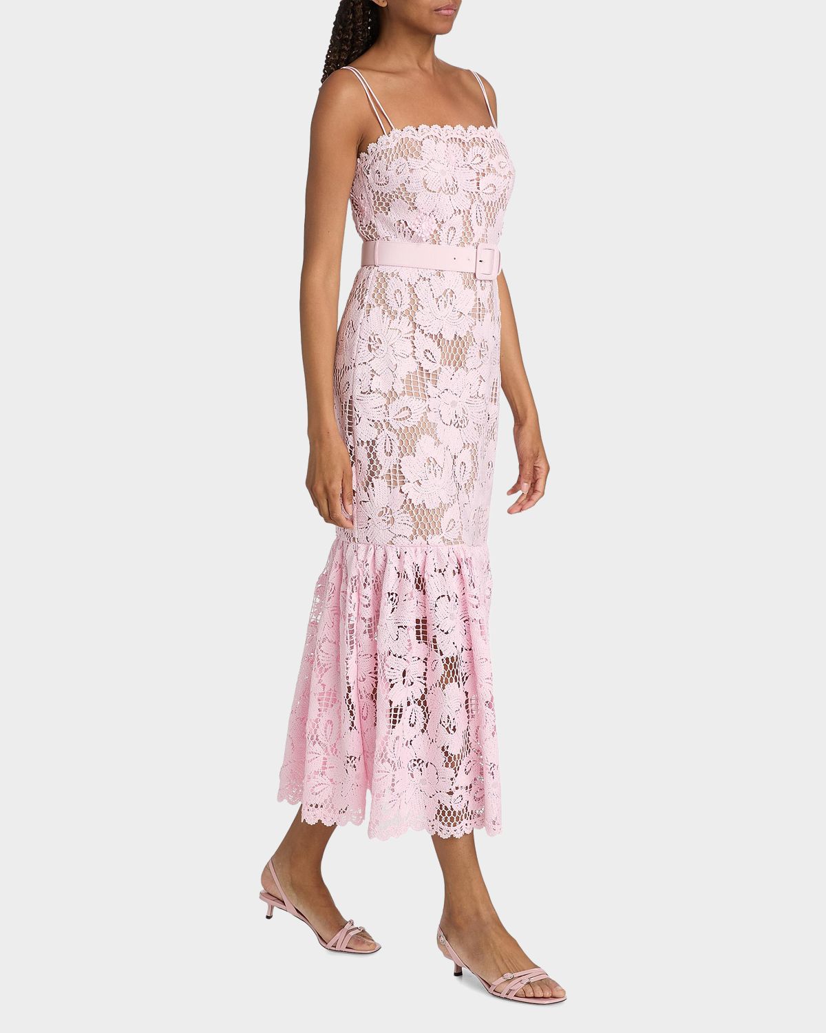 Self-Portrait Crochet Lace Midi Dress