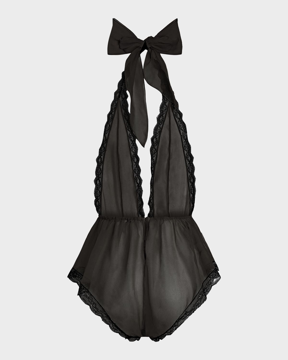 Dolce & Gabbana Lace-Trim Plunging Halter Bodysuit