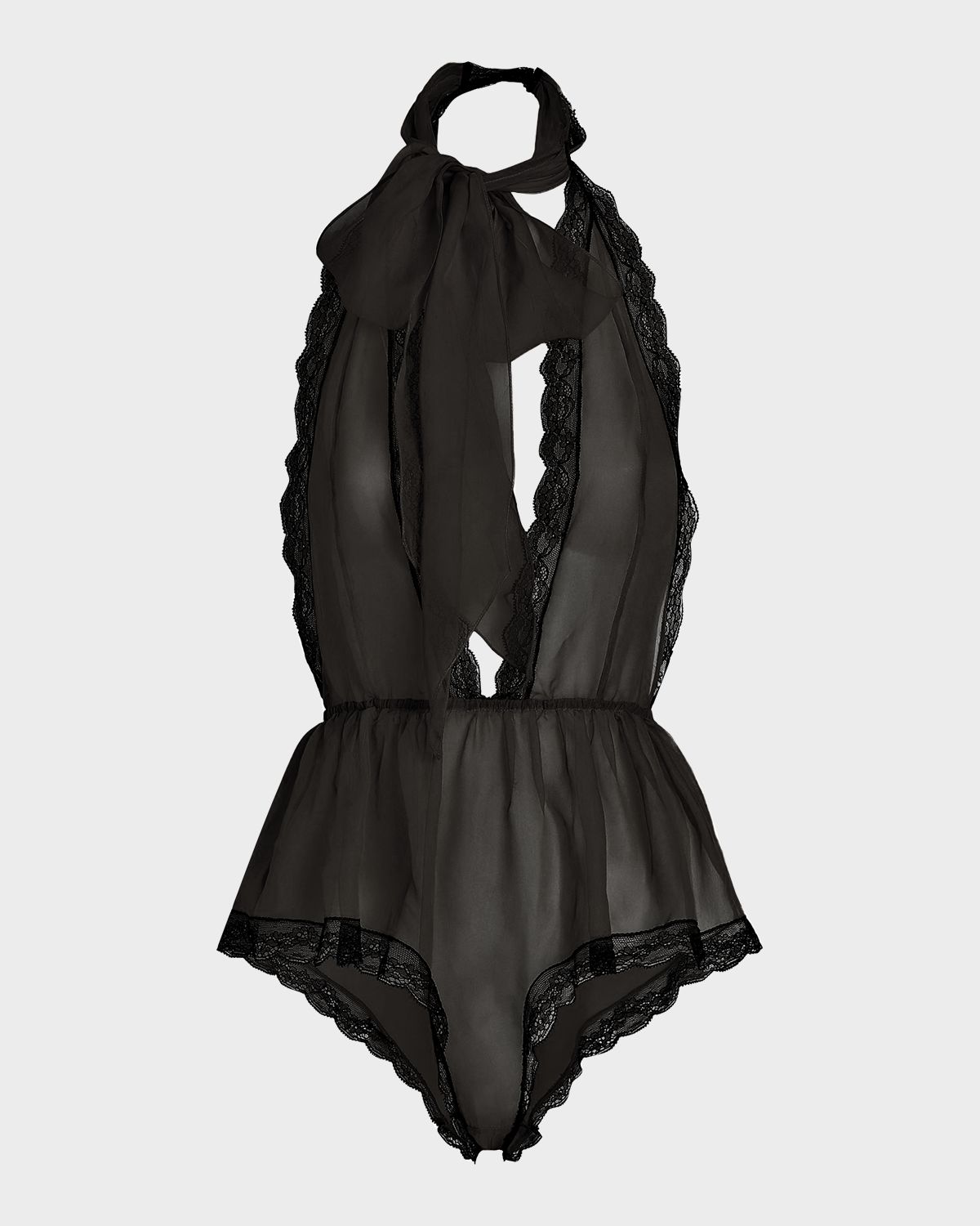 Dolce & Gabbana Lace-Trim Plunging Halter Bodysuit | Thumbnail 3 Dolce & Gabbana Lace-Trim Plunging Halter Bodysuit | Thumbnail 3