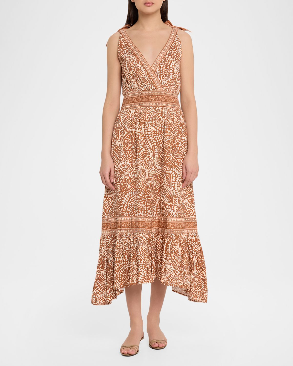 Ramy Brook Mariam Smocked-Waist Midi Dress