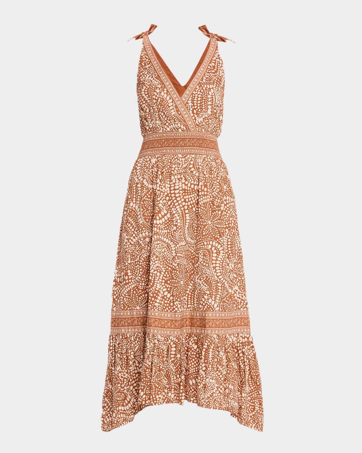 Ramy Brook Mariam Smocked-Waist Midi Dress