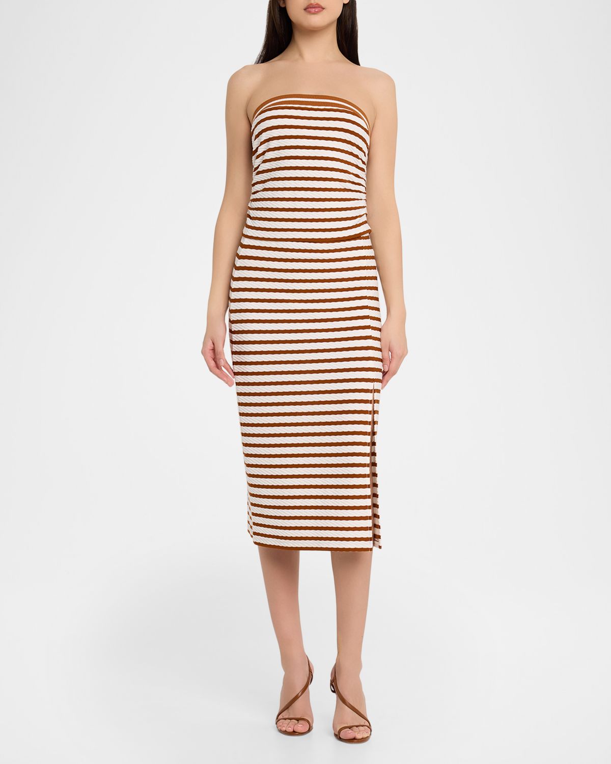 Ramy Brook Venus Textured Stripe Midi Skirt
