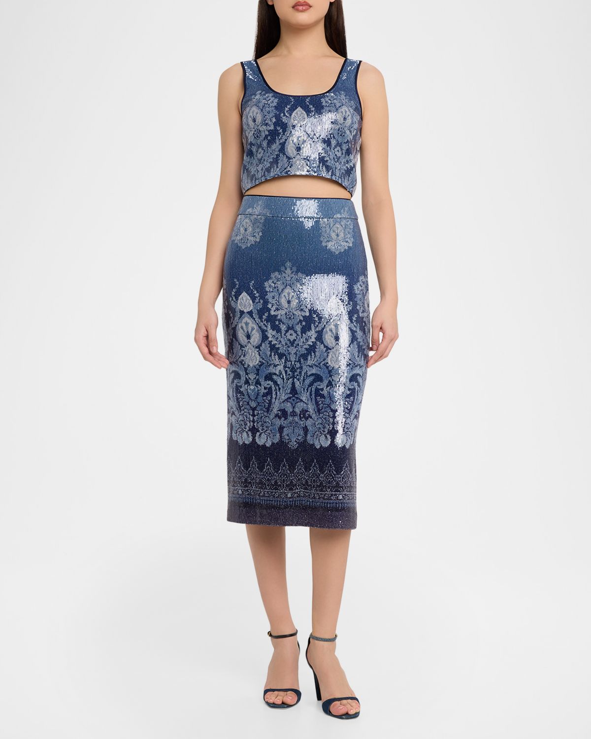 Ramy Brook Cody Sequined Crop Top