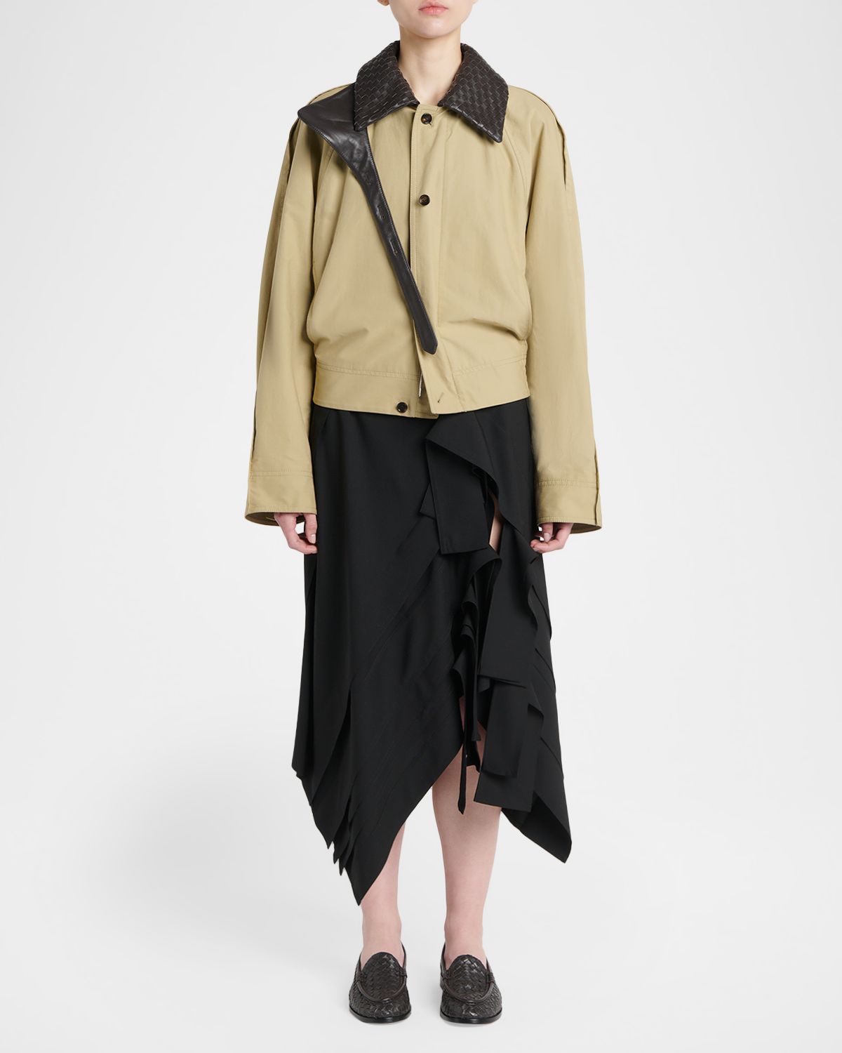 Bottega Veneta Intrecciato Collar Cotton Blouson Jacket | Thumbnail 5