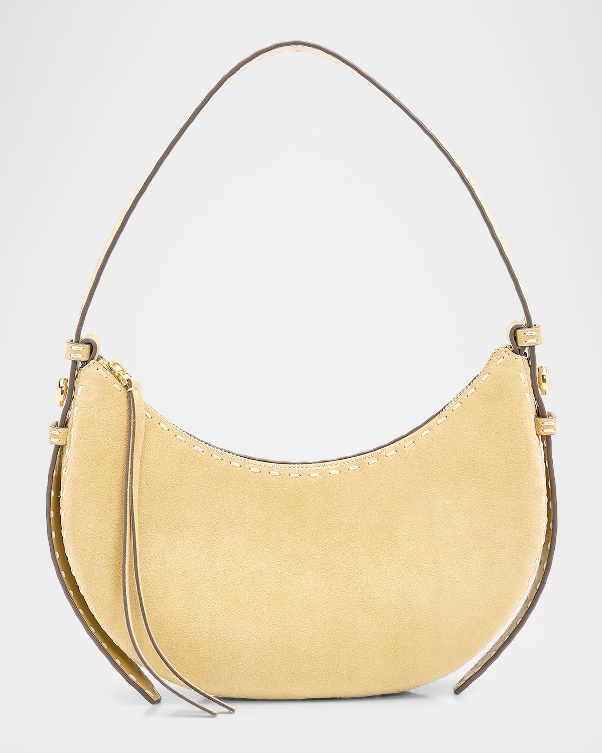 Tory Burch Romy Pick Stitch Suede Shoulder Bag