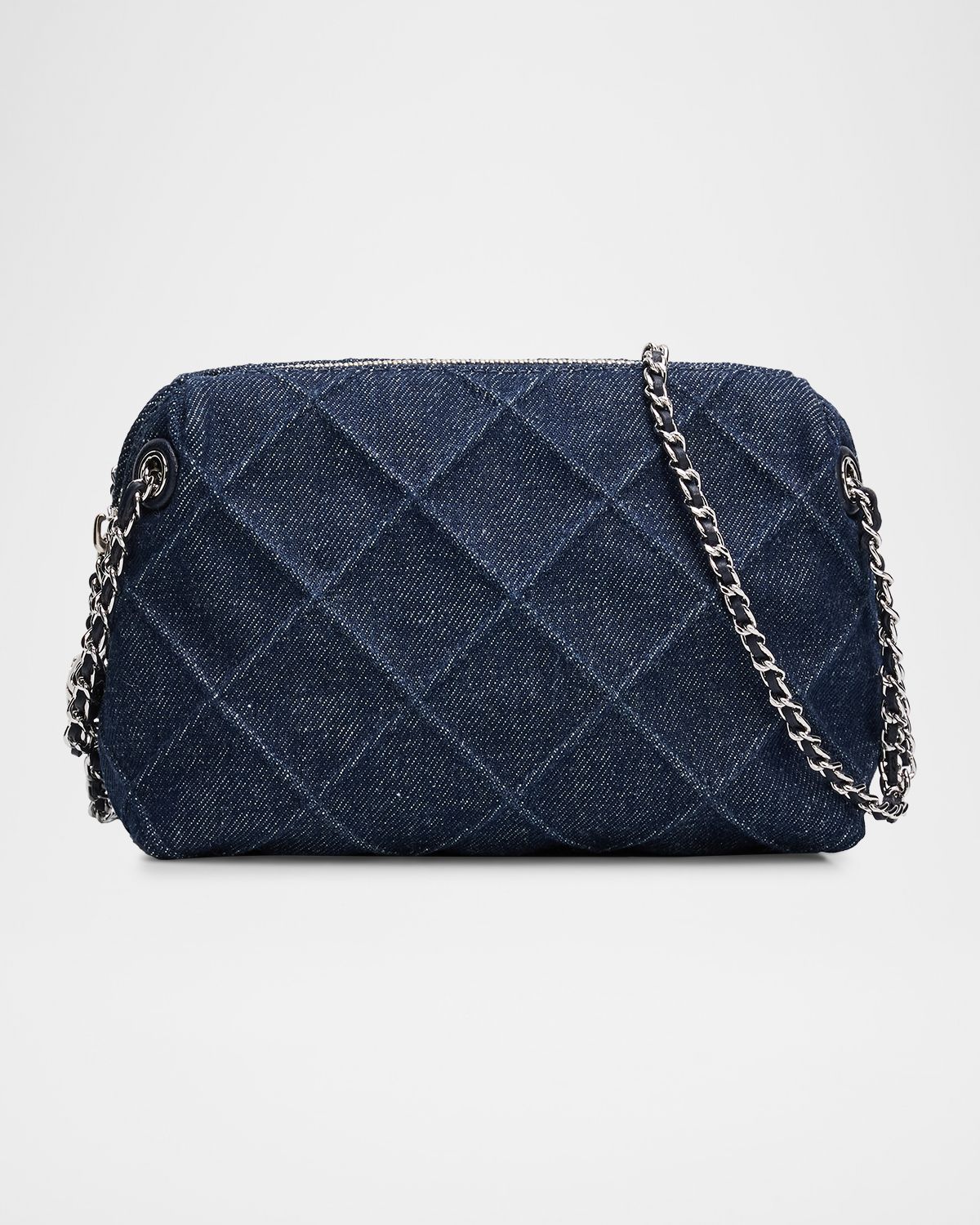 Tory Burch Fleming Quilted Denim Soft Crossbody Bag