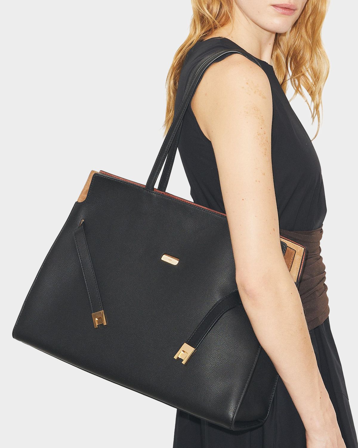 Tory Burch Lee Radziwill Leather Tote Bag