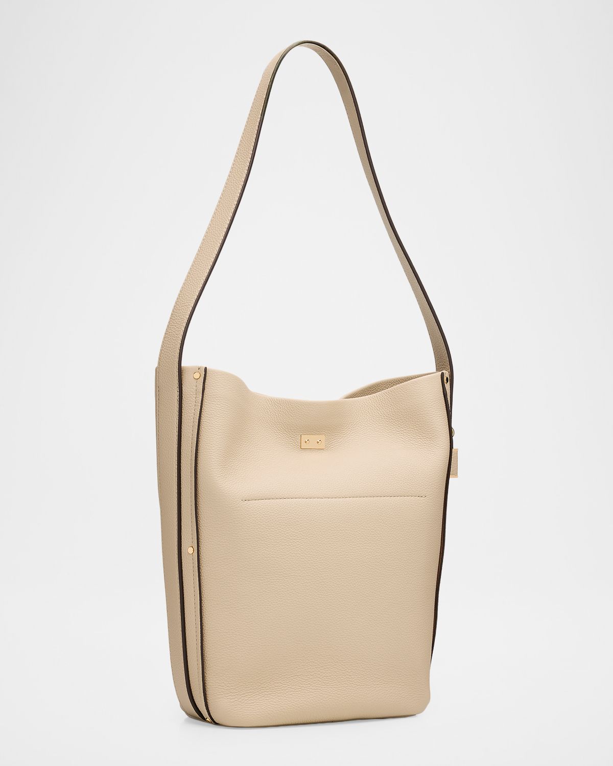 Tory Burch Lock Slim Leather Bucket Bag