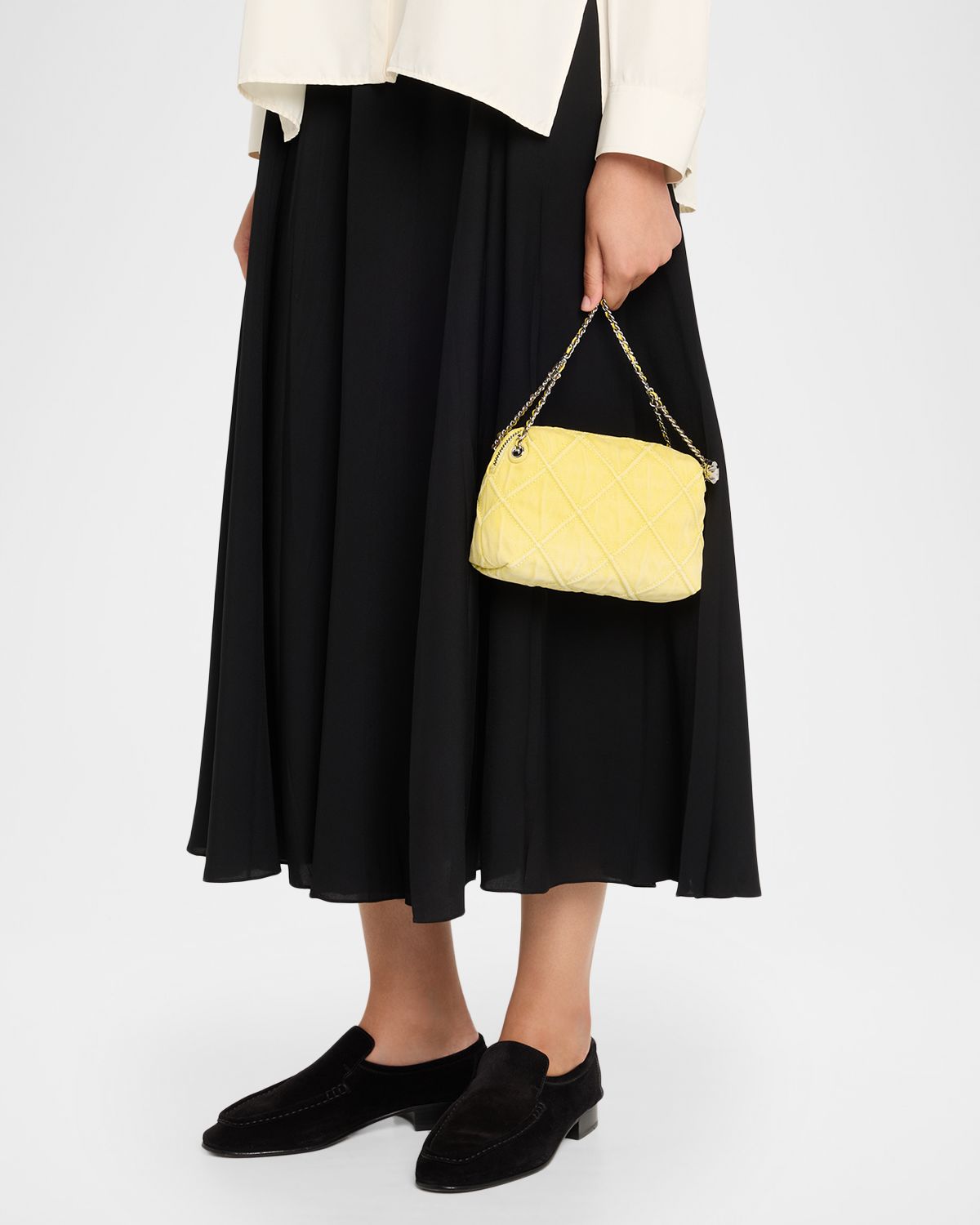 Tory Burch Fleming Quilted Denim Soft Crossbody Bag