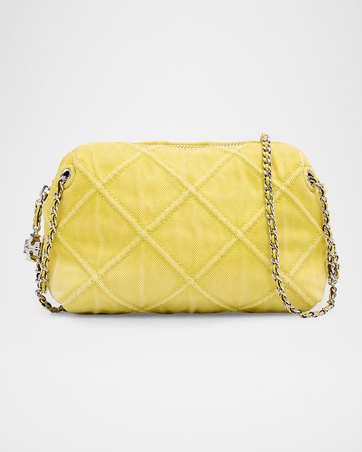 Tory Burch Fleming Quilted Denim Soft Crossbody Bag