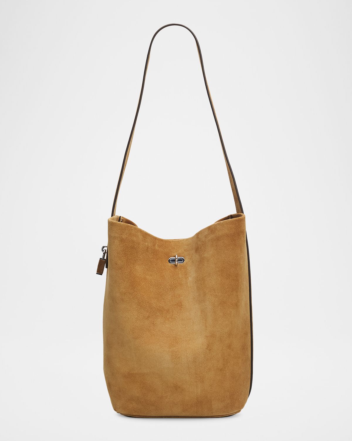 Tory Burch Turn-Lock Suede Bucket Bag