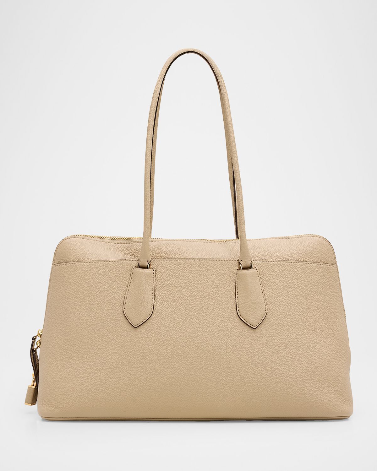 Tory Burch Lock Pebbled Leather Satchel