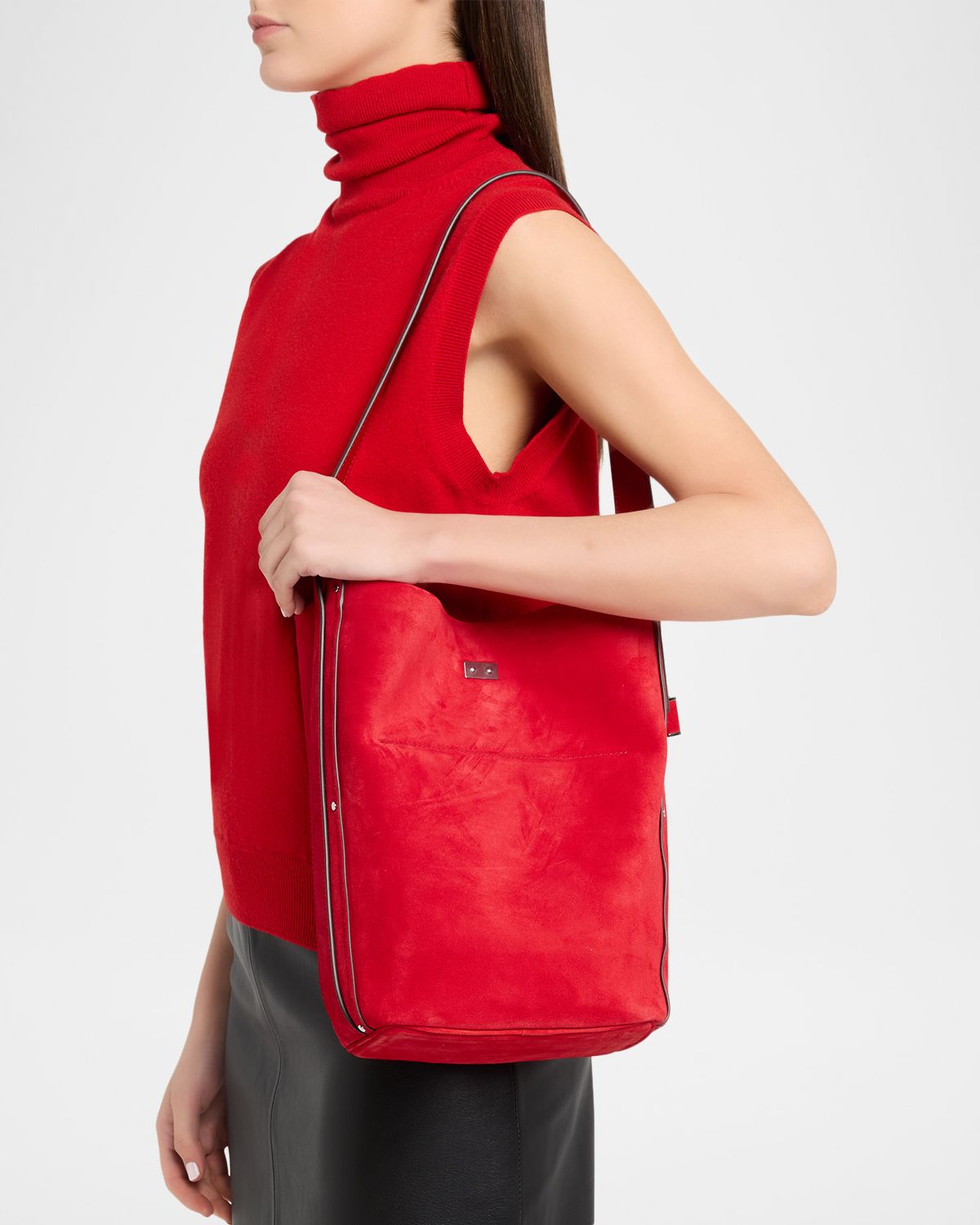 Tory Burch Slim Suede Bucket Bag