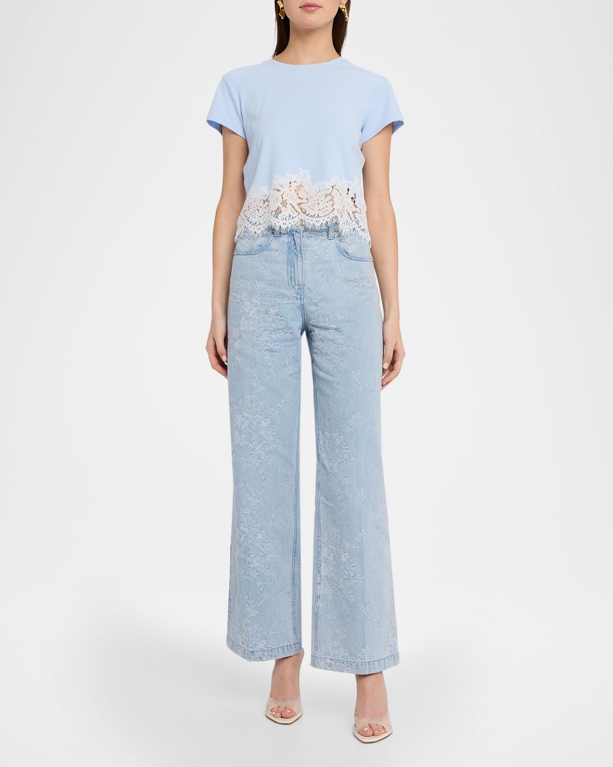 Generation Love Paige Ribbed Lace-Trim T-Shirt