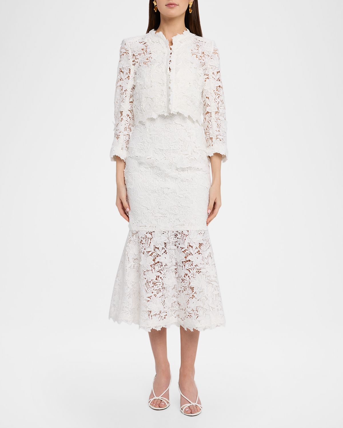 Generation Love Myra 3D Butterfly Lace Guipure Cropped Jacket