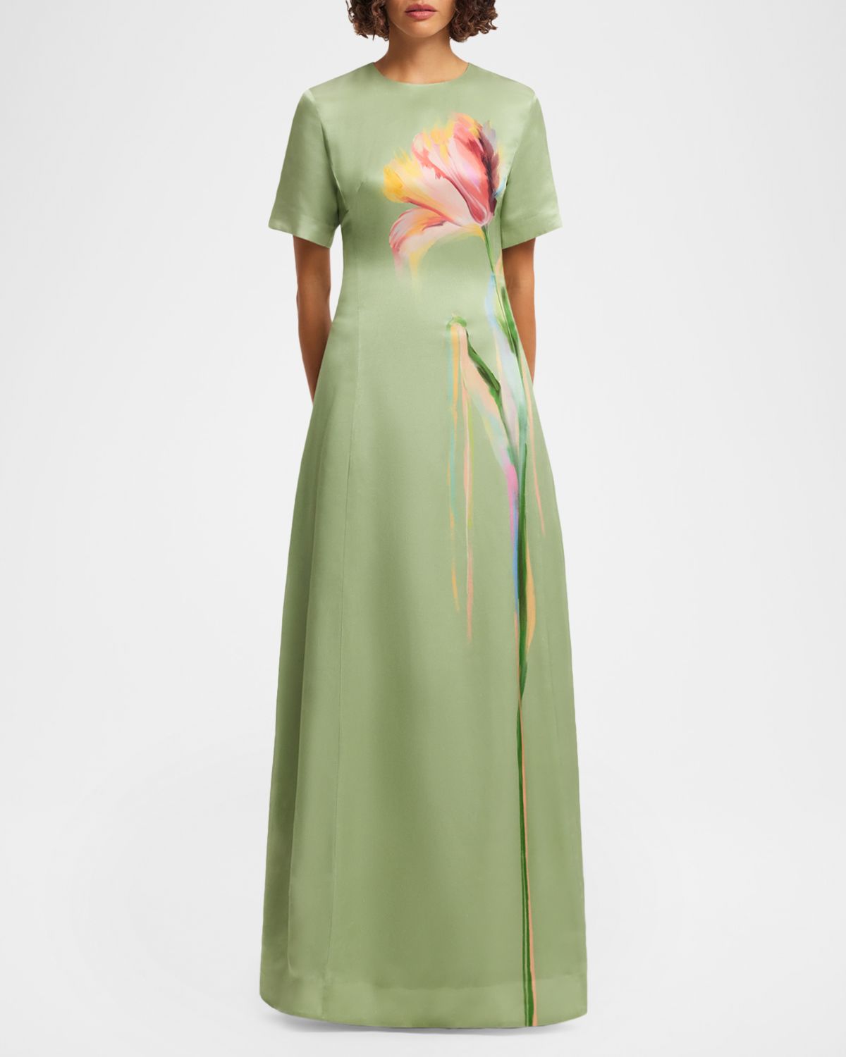 LEO LIN Alice Floral Short-Sleeve Maxi Dress | Thumbnail 7 LEO LIN Alice Floral Short-Sleeve Maxi Dress | Thumbnail 7
