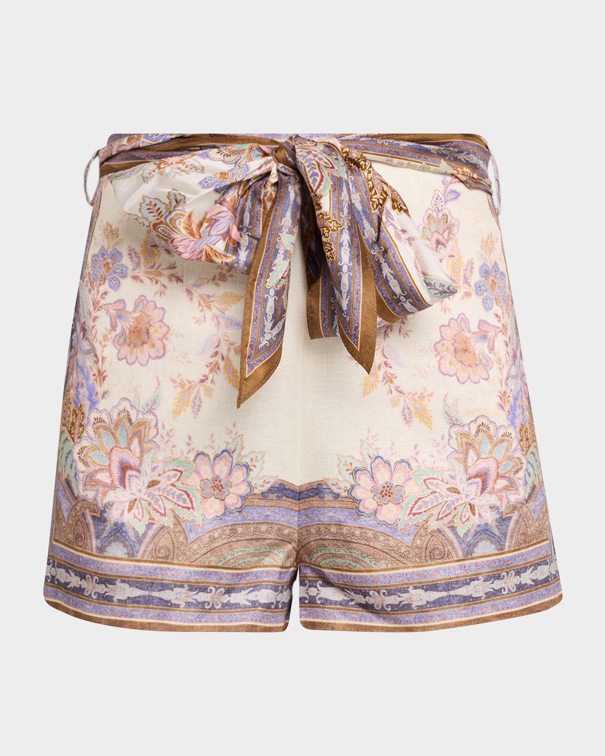 Zimmermann Luna Scarf-Tie Shorts