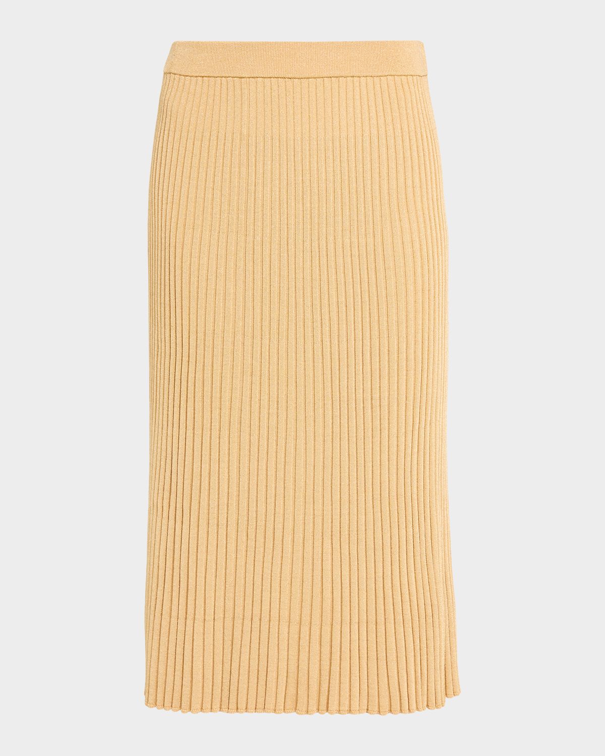 Zimmermann Luna Metallic Ribbed Midi Skirt
