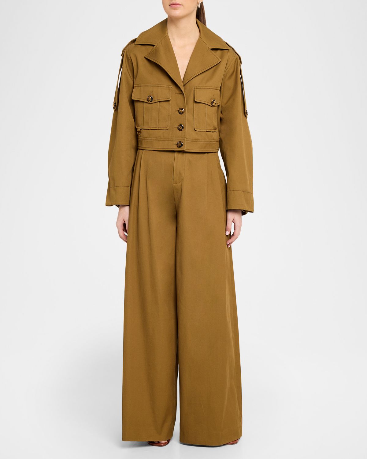 Zimmermann Luna Drill Cropped Cargo Jacket