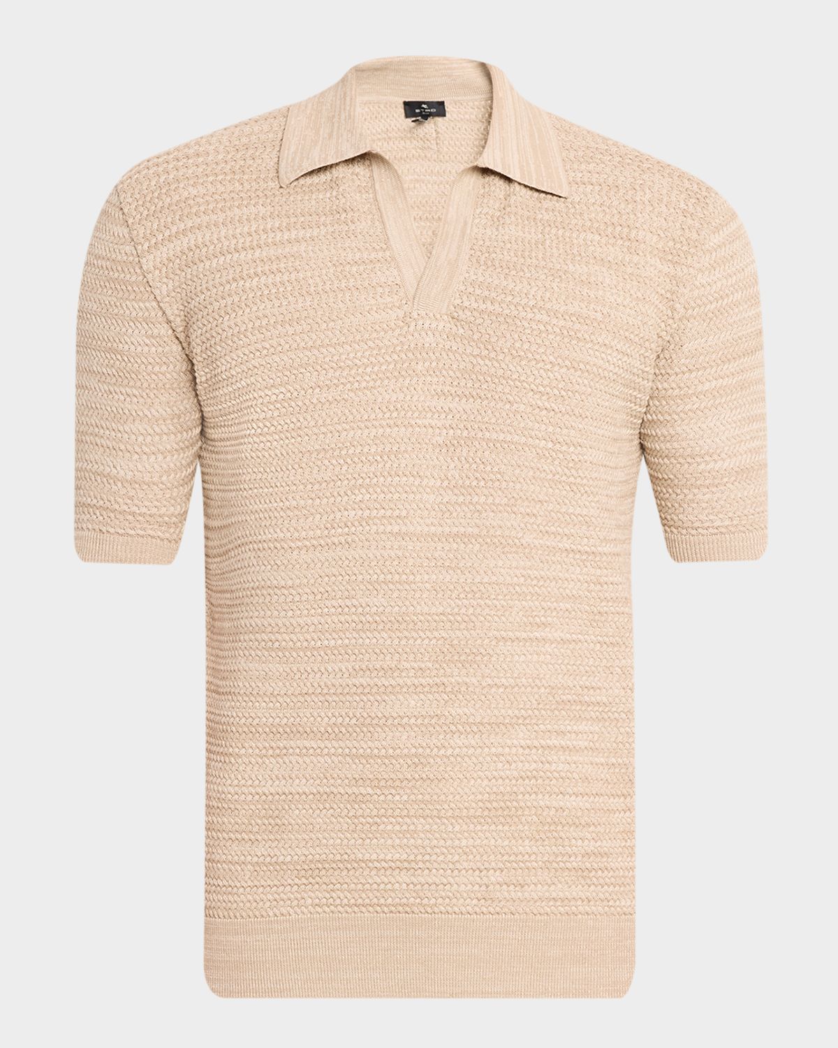 Etro Men 's Johnny Collar Open-Knit Polo Sweater
