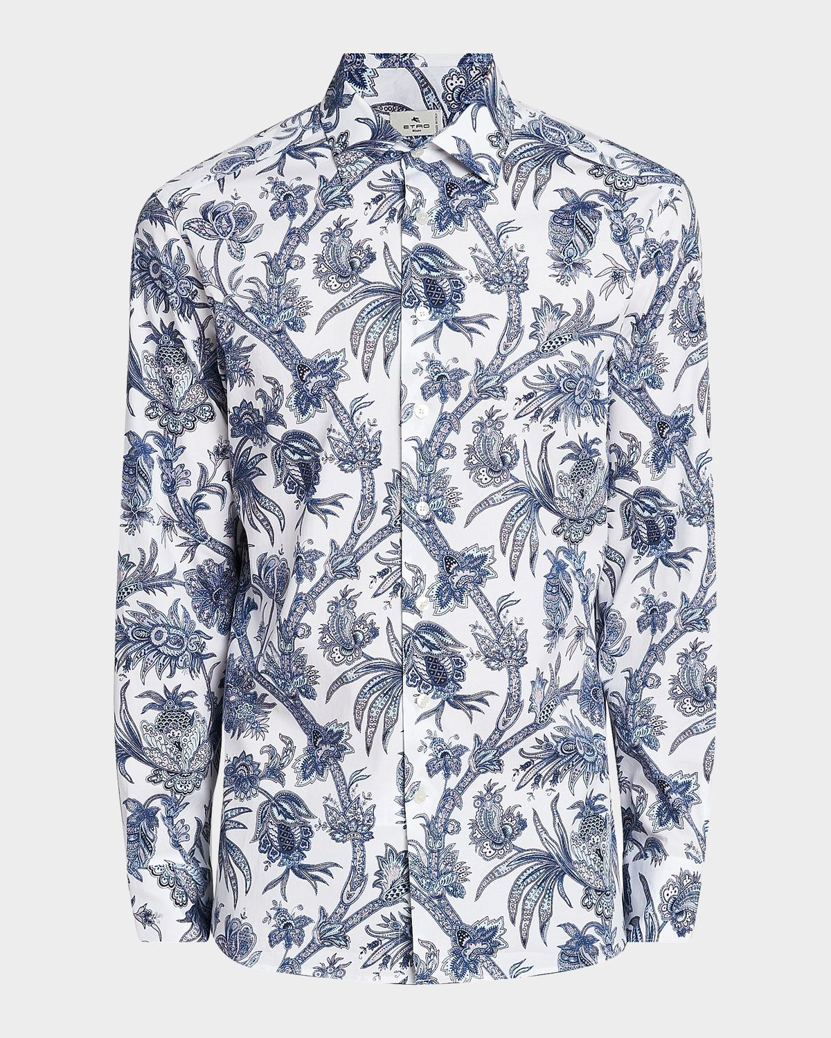 Etro Men 's Floral Paisley Stretch Cotton Sport Shirt