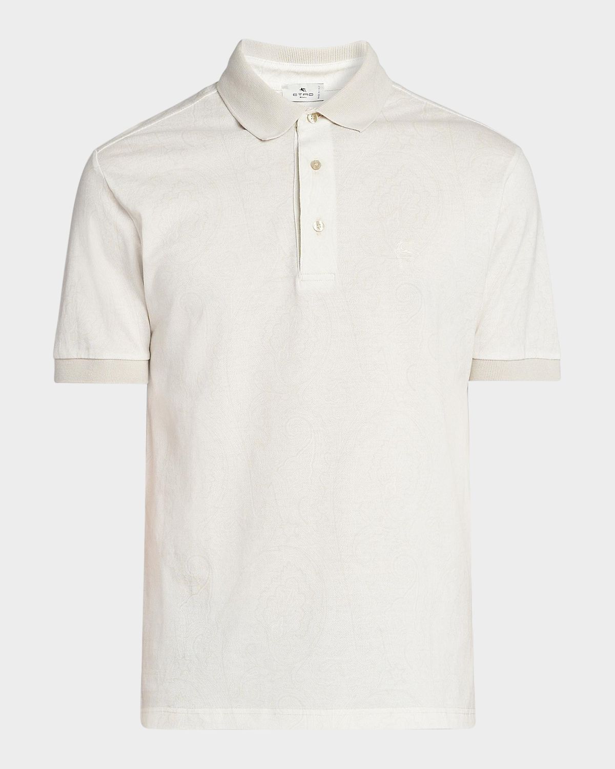 Etro Men 's Tonal Paisley Cotton Polo Shirt