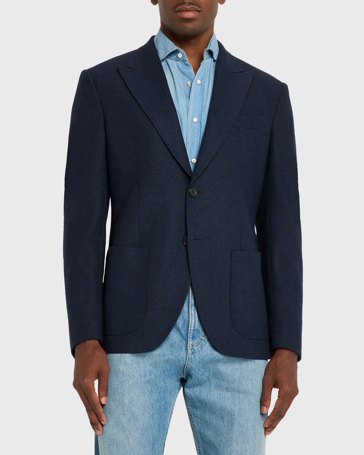 Etro Men 's Textured Peak-Lapel Single-Breasted Sport Coat | Thumbnail 4 Etro Men 's Textured Peak-Lapel Single-Breasted Sport Coat | Thumbnail 4
