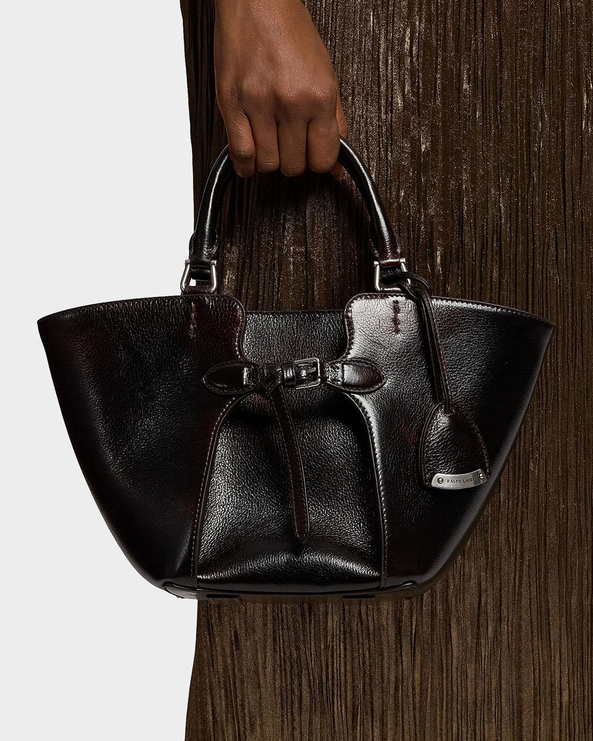 Ralph Lauren Collection The Ralph Mini Belted Leather Tote Bag | Thumbnail 6