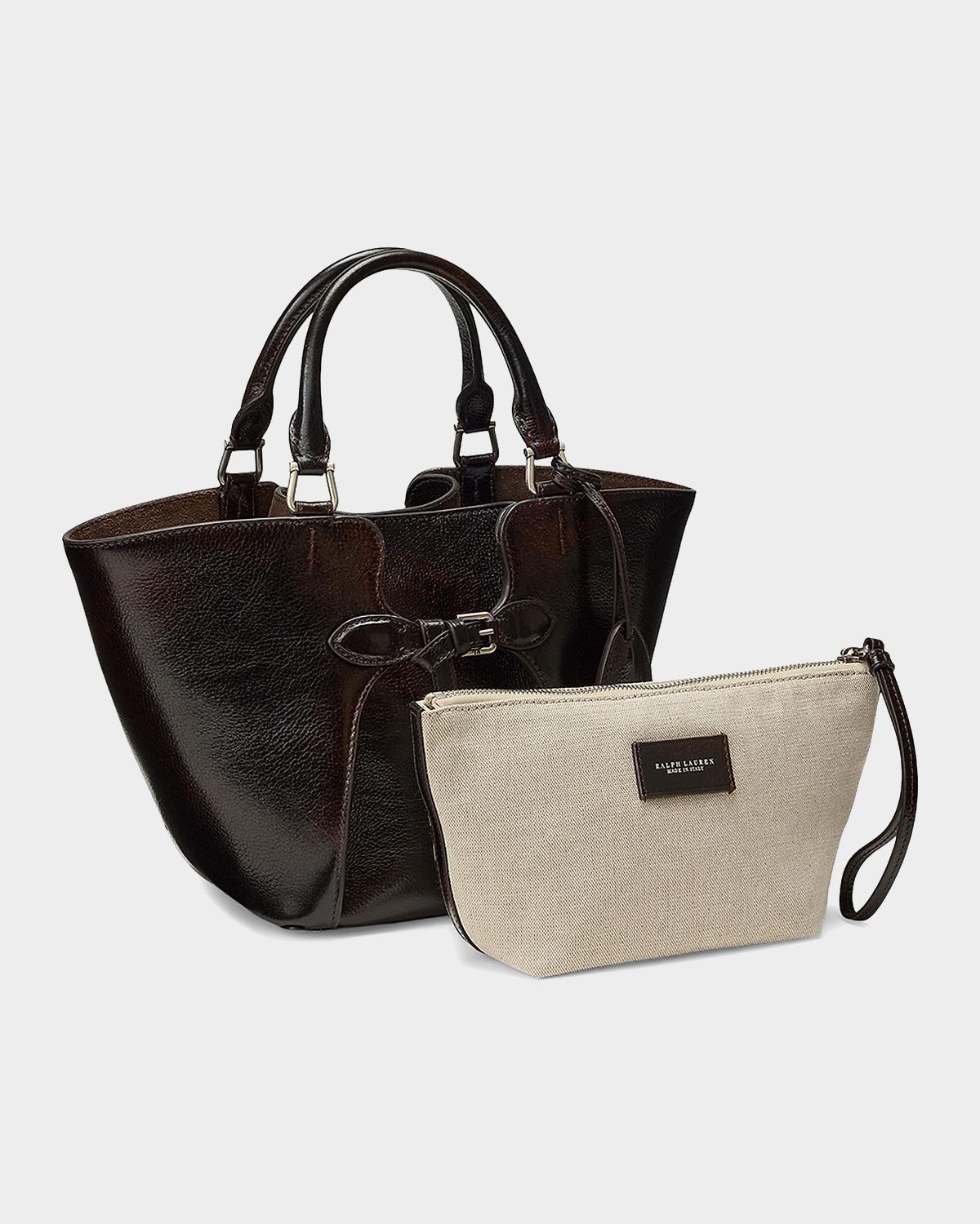 Ralph Lauren Collection The Ralph Mini Belted Leather Tote Bag | Thumbnail 7