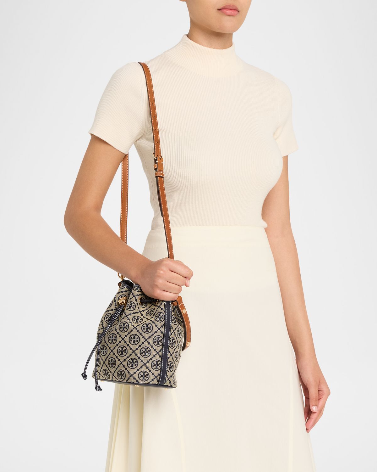Tory Burch T Monogram Jacquard Bucket Bag