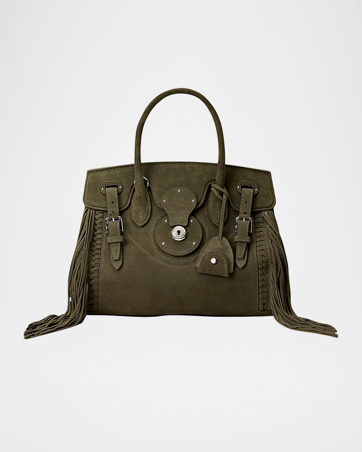 Ralph Lauren Collection Soft Ricky 27 Fringe-Trim Suede Shoulder Bag