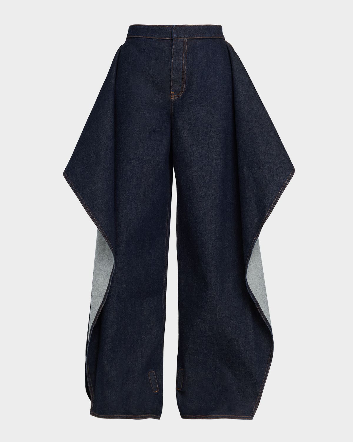 ALAIA Ruffle Flap Wide-Leg Denim Pants | Thumbnail 6