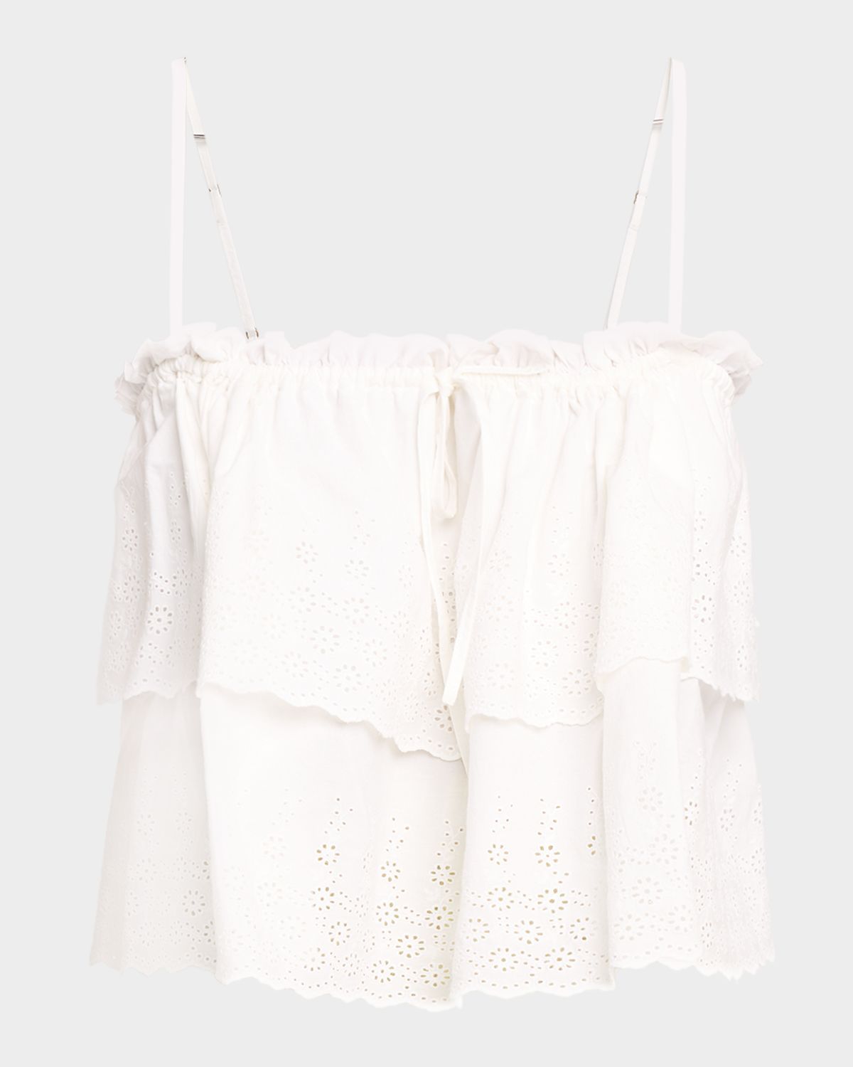 Veronica Beard Oseanna Embroidered Cotton Top