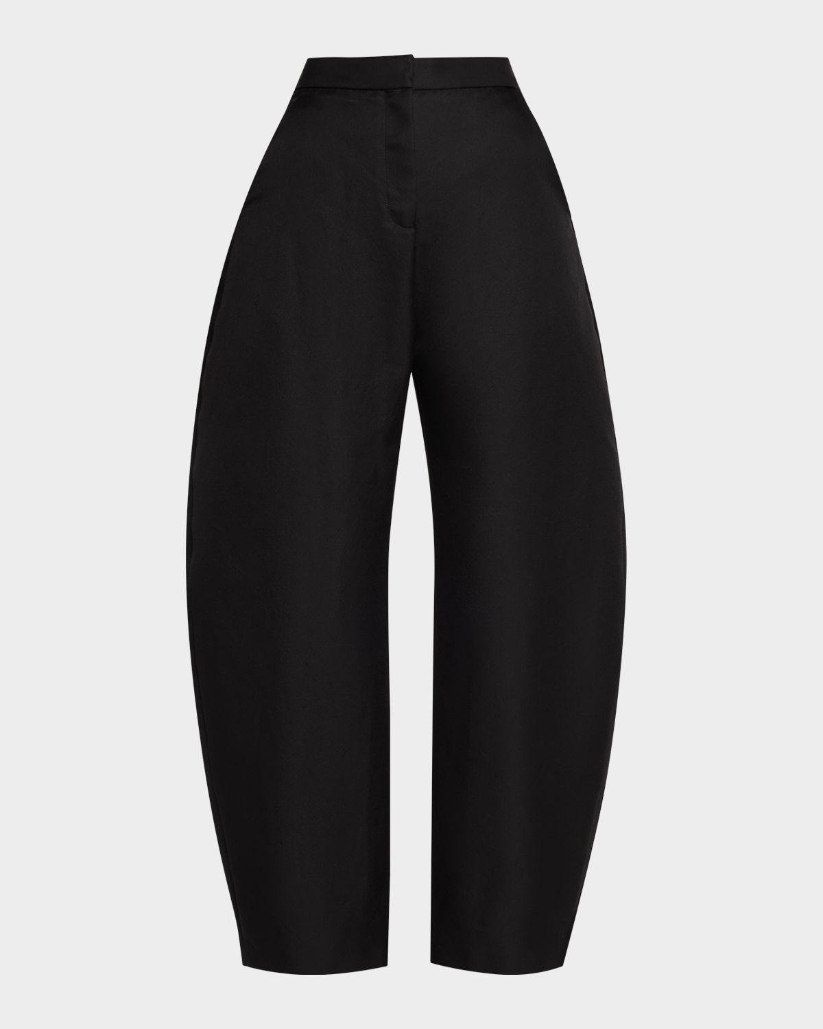 ALAIA High-Rise Wool Round Barrel-Leg Pants