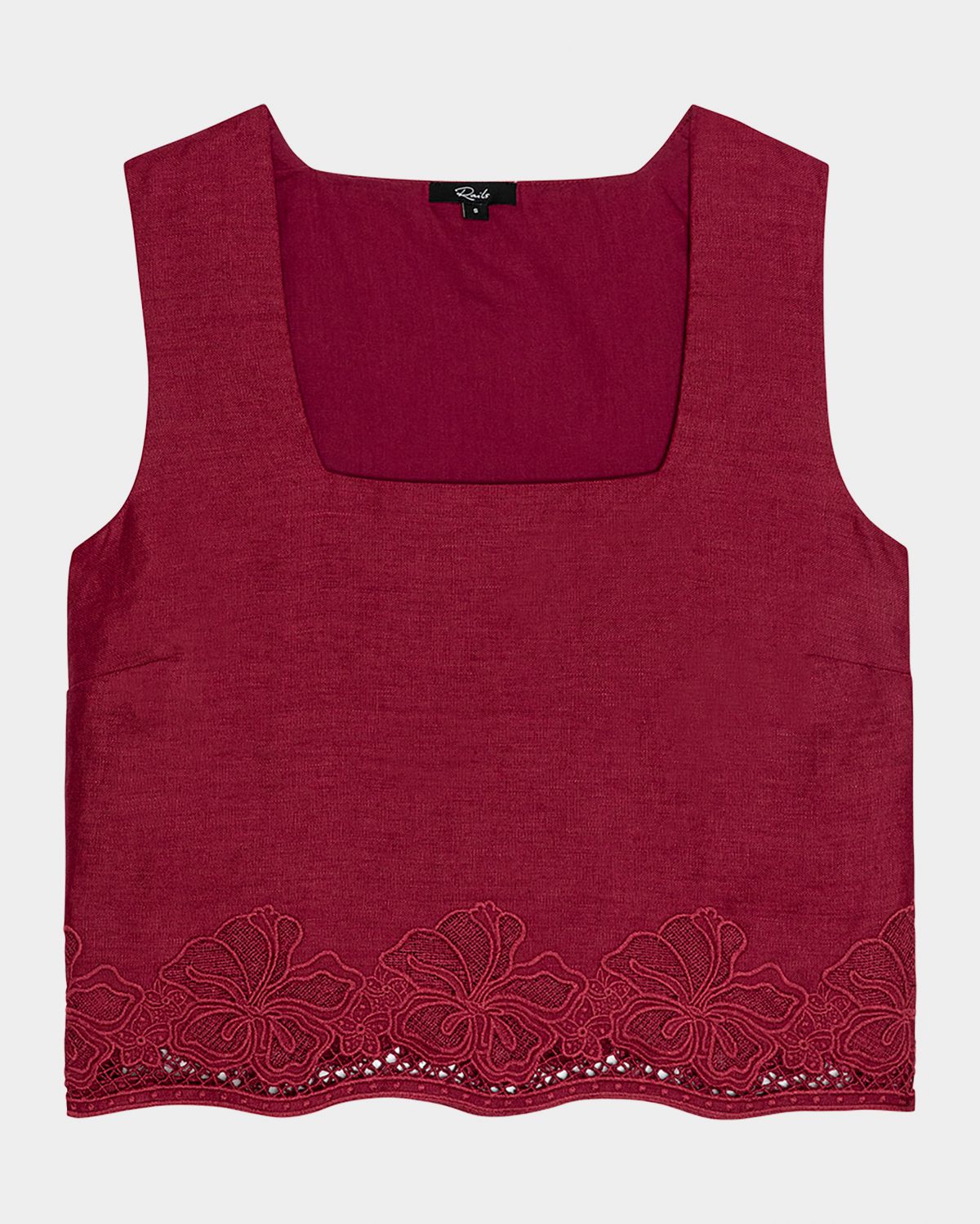 Rails Akira Embroidered Linen Crop Top