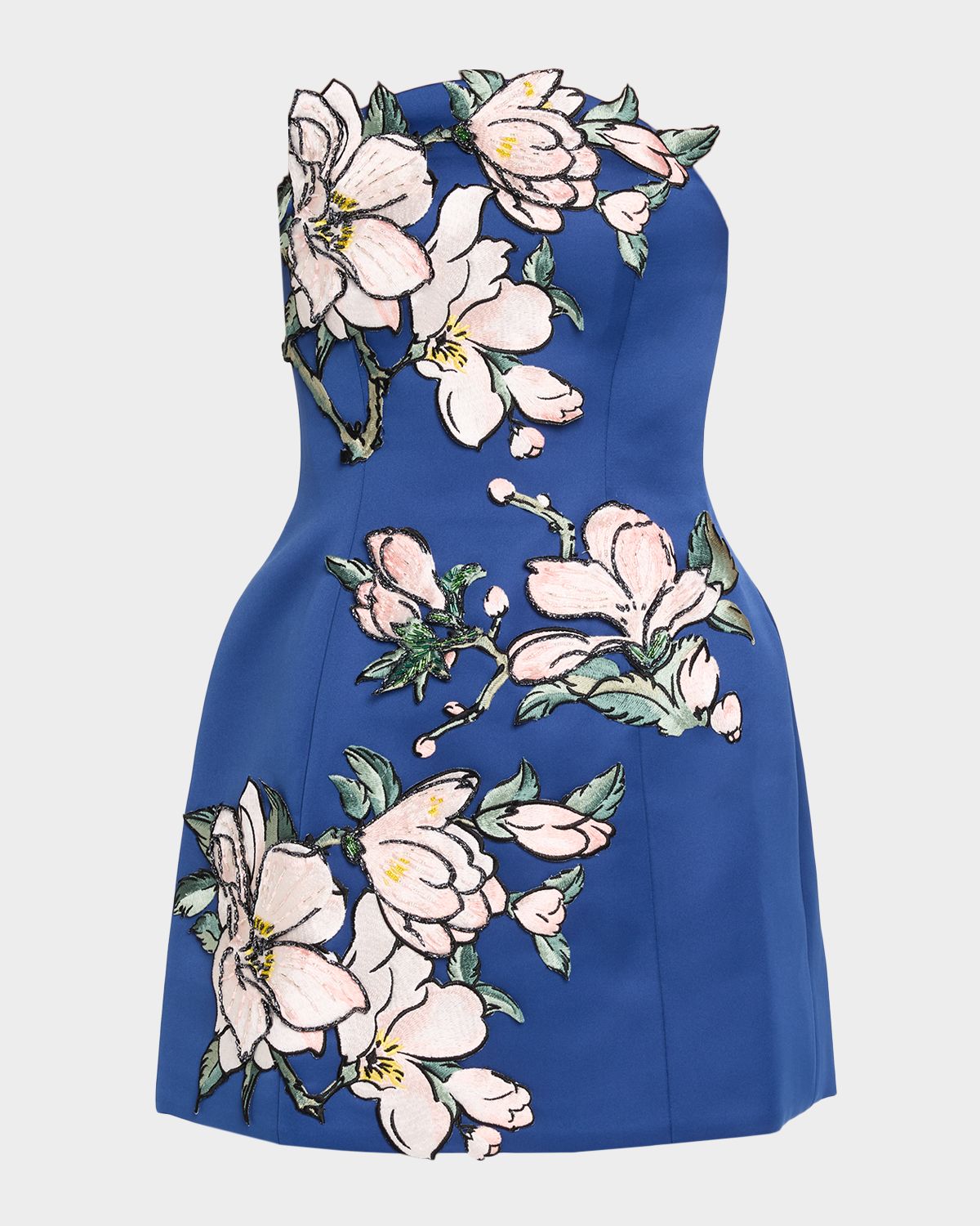 LEO LIN Zaria Strapless Floral Applique Mini Dress