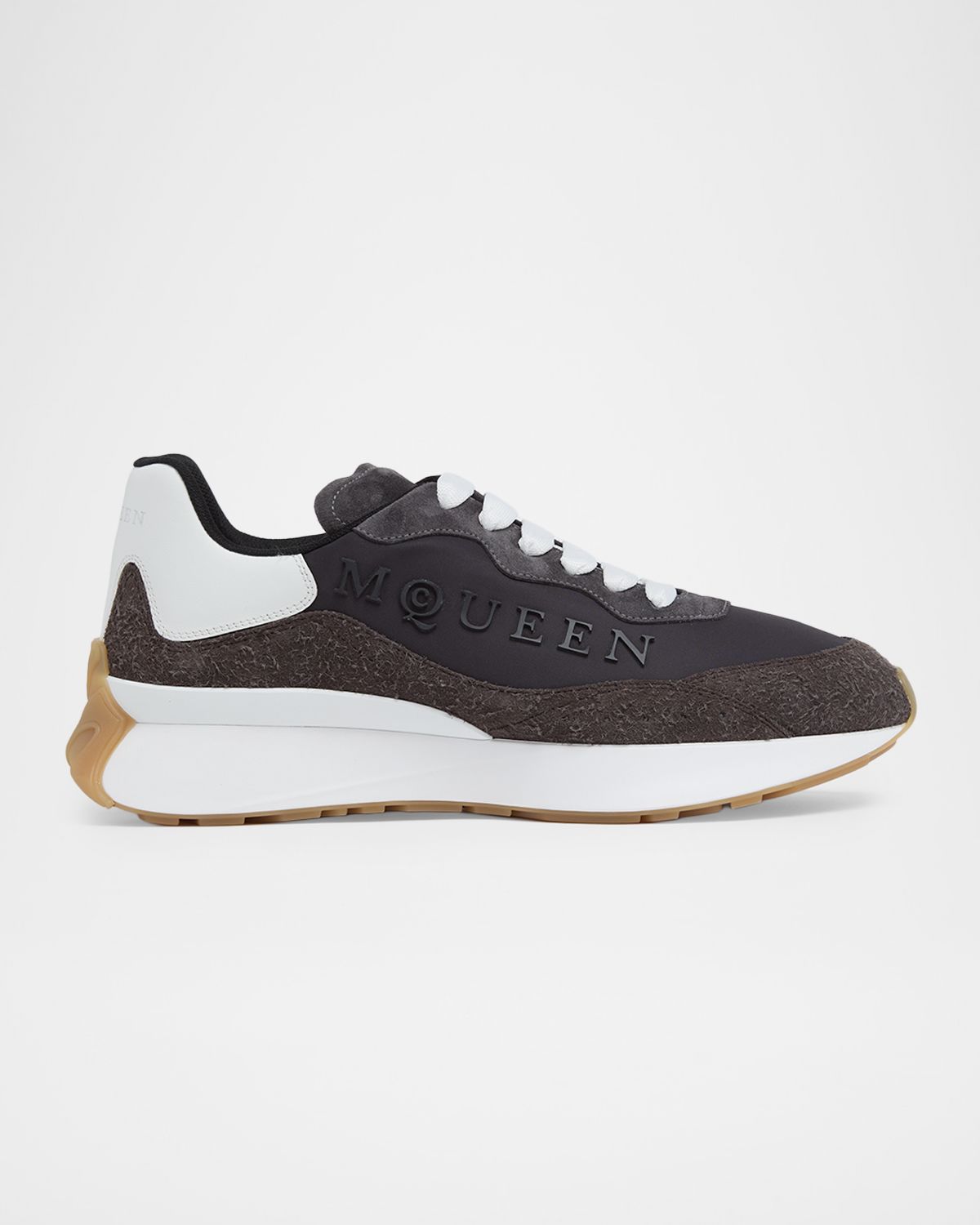 McQueen Men 's Sprint Runner Calf Leather & Suede Low-Top Sneakers