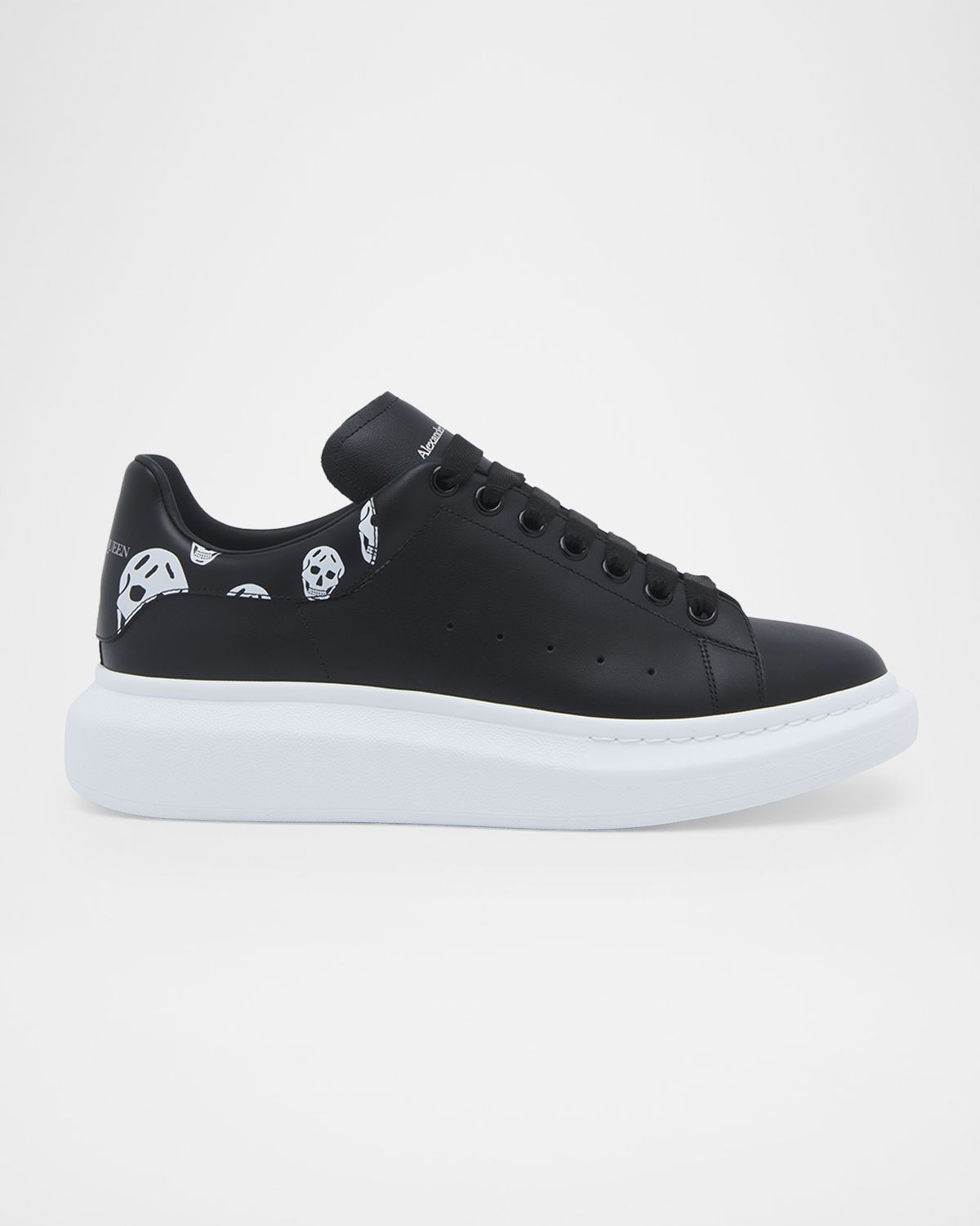 McQueen Men 's Oversized Skull Leather Low-Top Sneakers