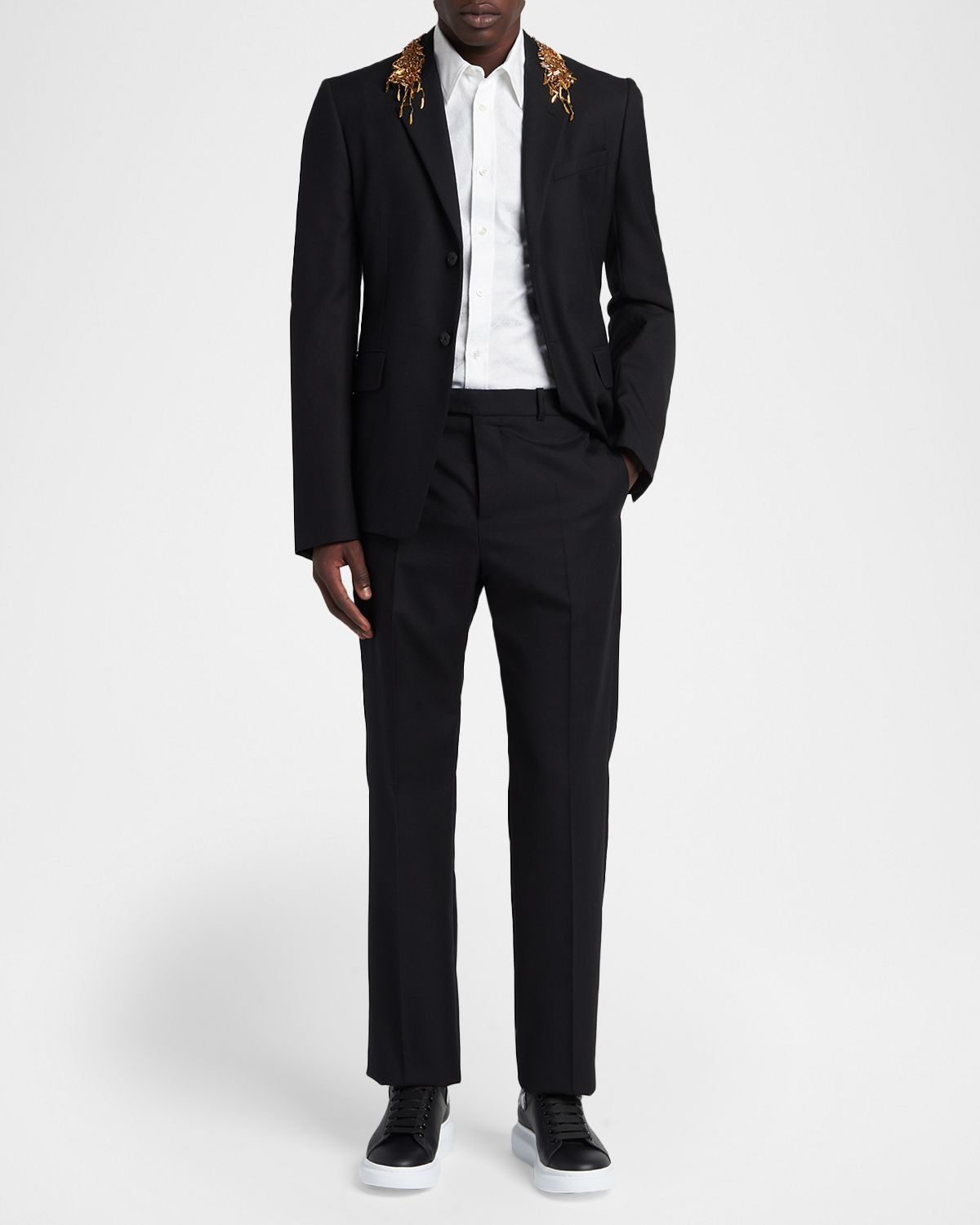 McQueen Men 's Mid-Rise Straight-Leg Trousers