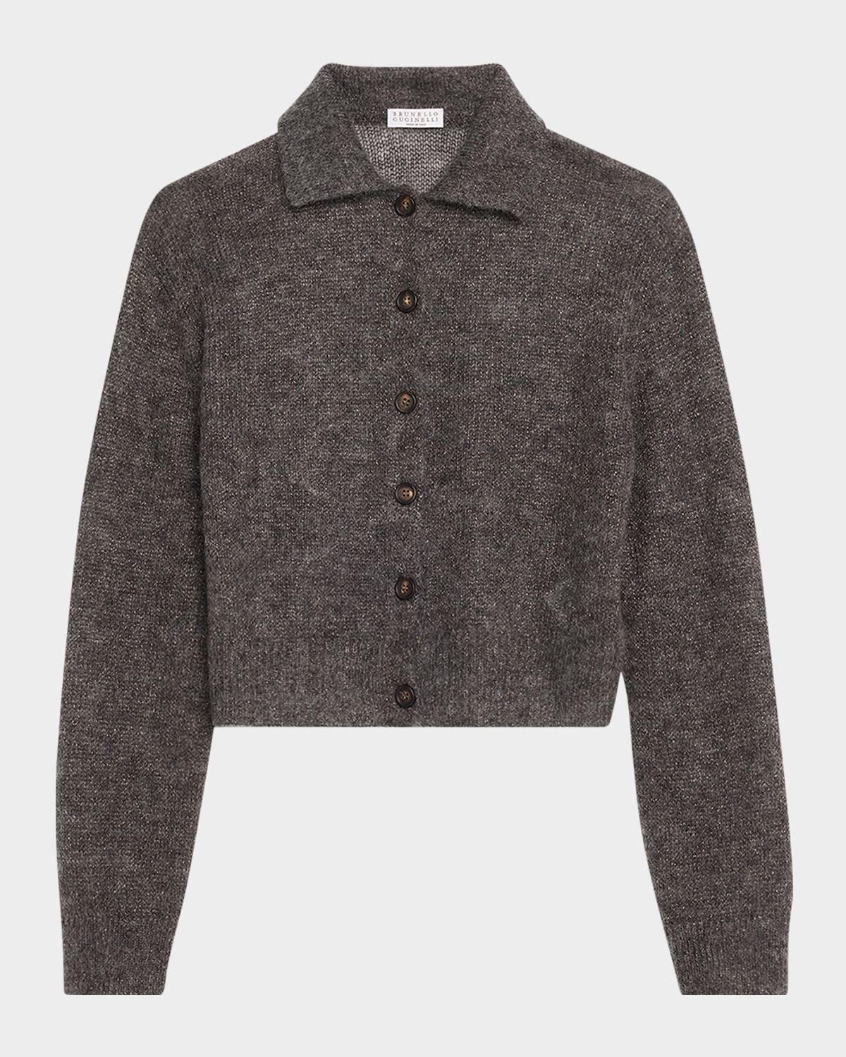 Brunello Cucinelli Metallic Cashmere Collared Cardigan | Thumbnail 6 Brunello Cucinelli Metallic Cashmere Collared Cardigan | Thumbnail 6
