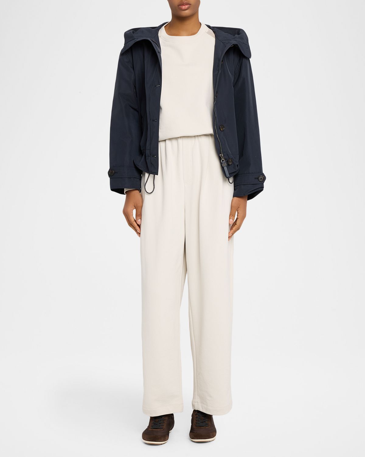 Brunello Cucinelli Sheer-Sleeve Sweatshirt | Thumbnail 5