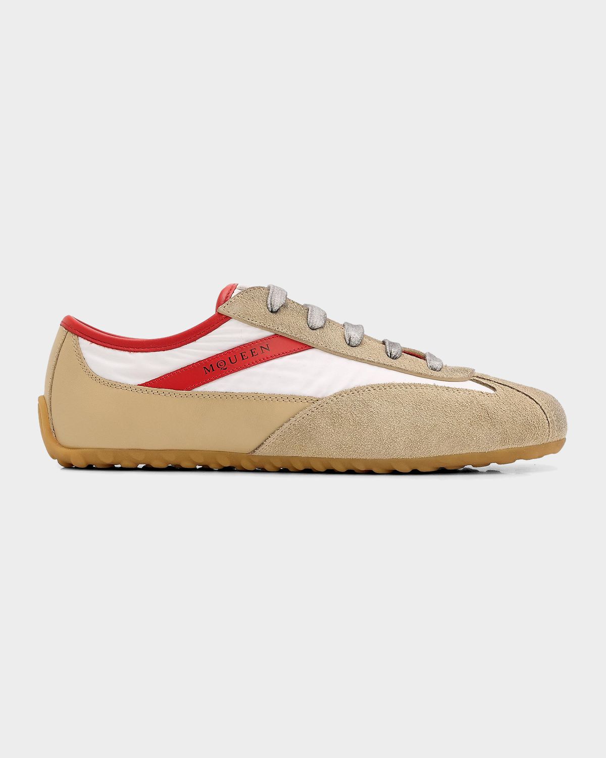 McQueen Boxe Mixed Leather Low-Top Sneakers