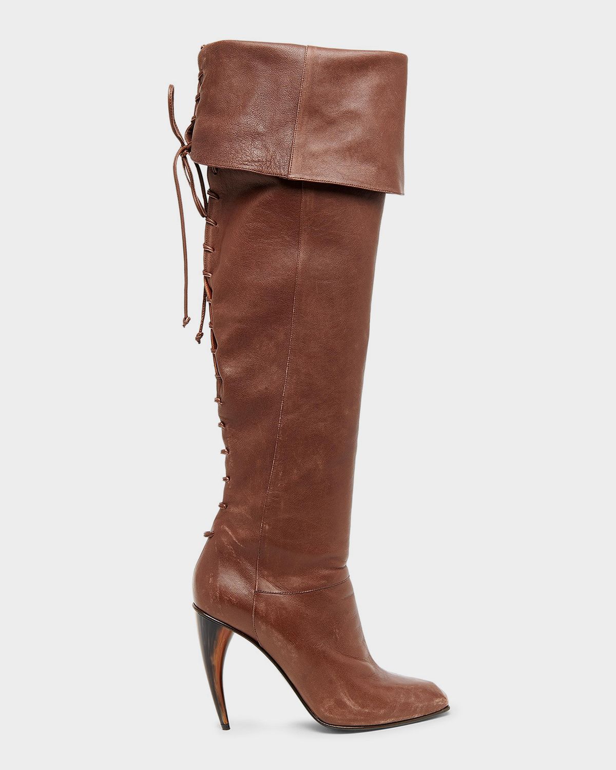 McQueen 105mm Horn Leather Knee-High Boots | Thumbnail 8
